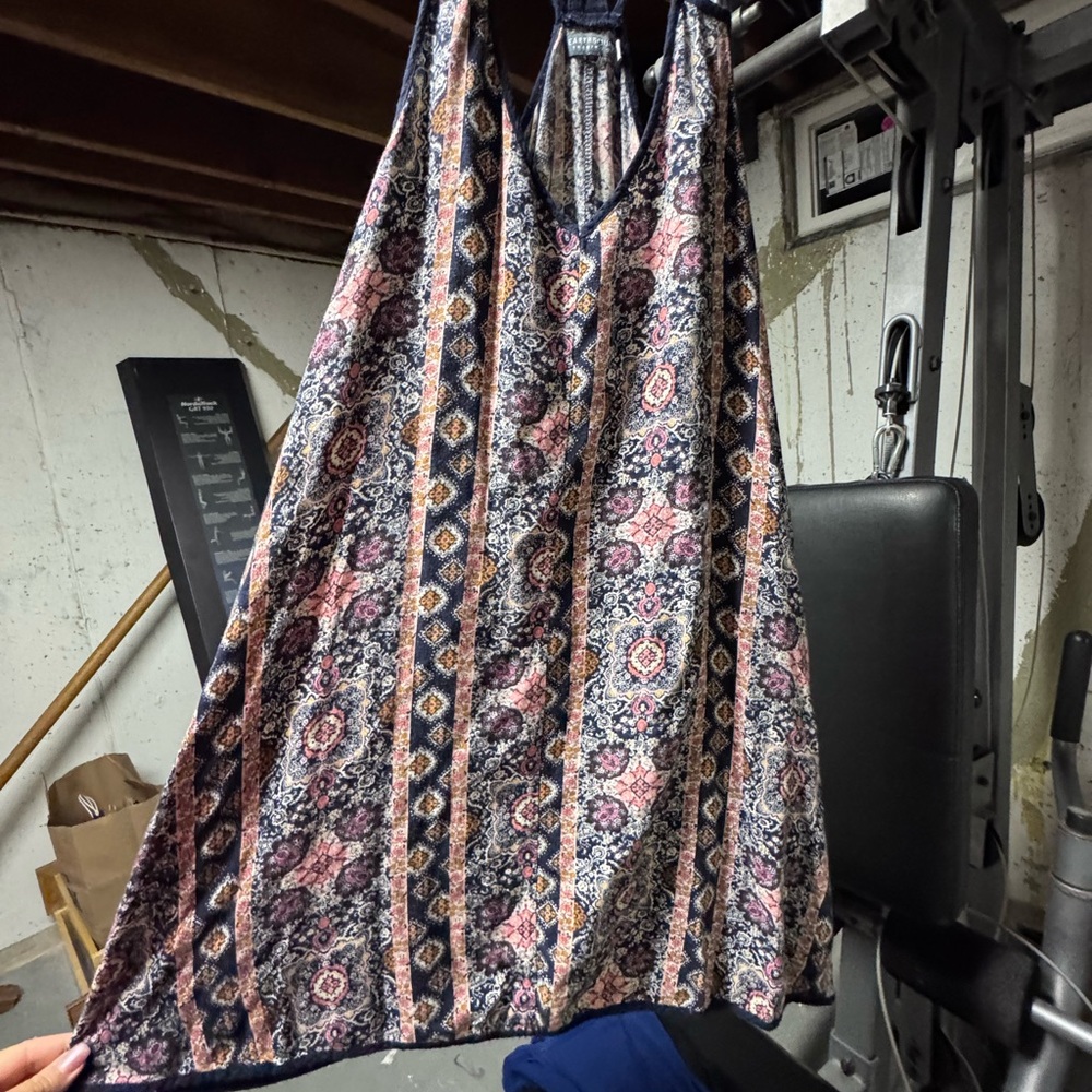 EARTHBOUND Trading Co. Floral Sleeveless Top in Blue and Pink